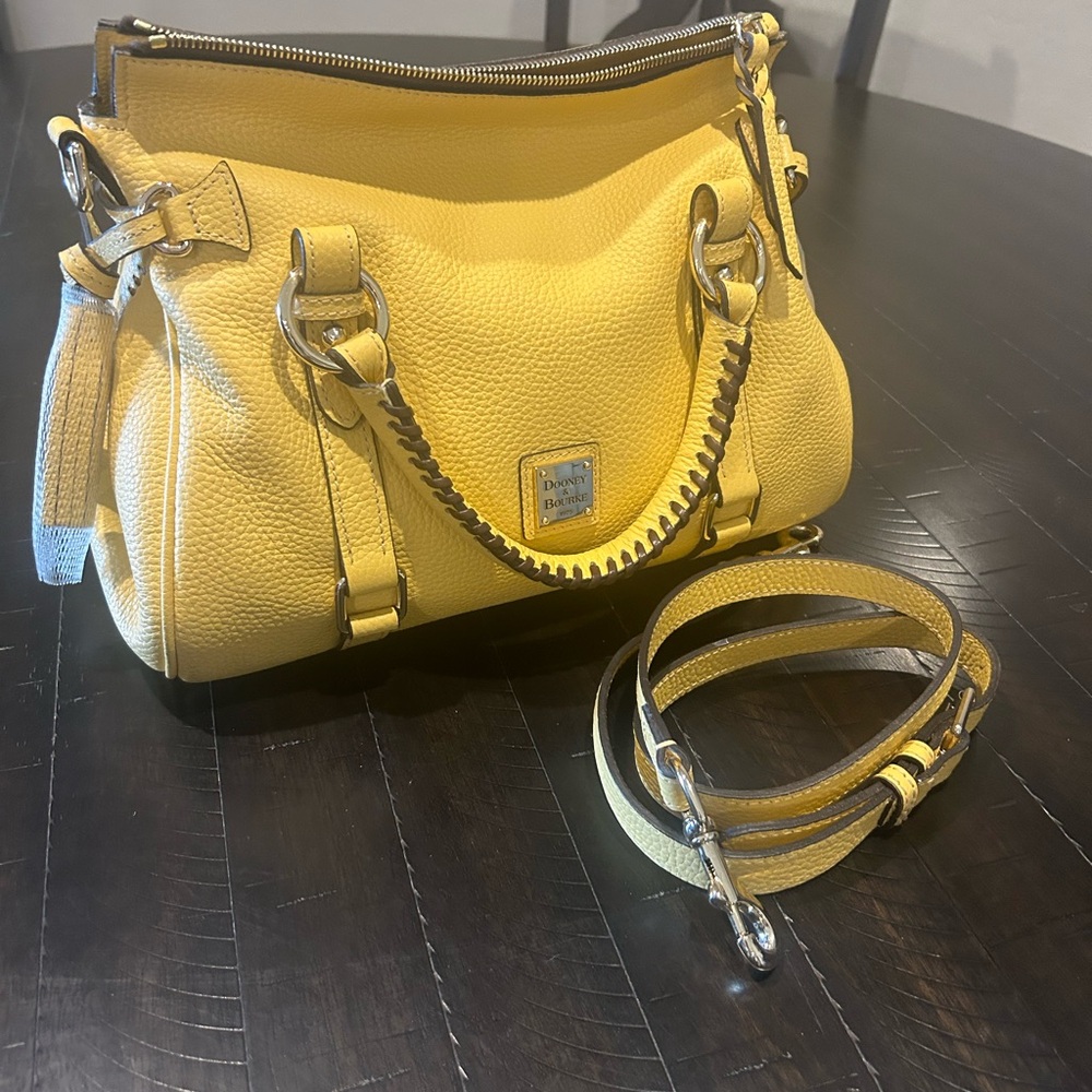 Dooney & Bourke Pebbled Yellow Satchel